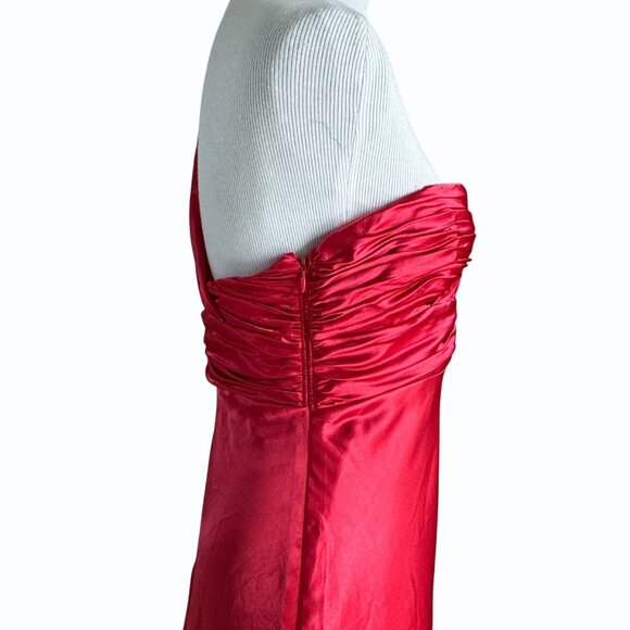 Adrianna Papell Hailey Logan Red Formal Gown Size 11/12 Rhinestone Prom y2k - Picture 6 of 12